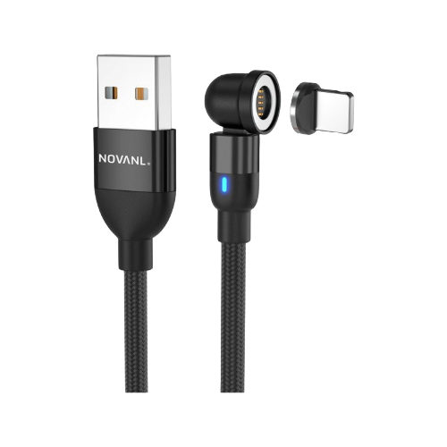 NOVANL Rotating Magnetic Cable USB-A to 8-Lightning – Flexible, Durable & Magnetic
