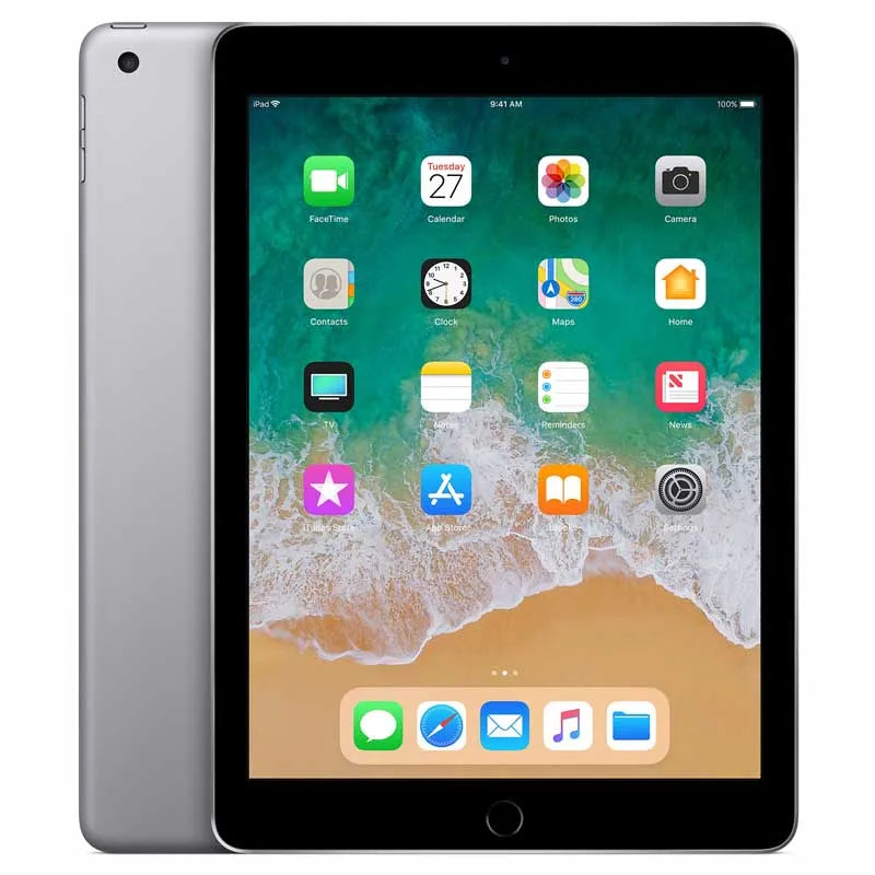 Display, Bildschirmschaden beim Apple iPad 5 Generation 2017 in Köln, Deutschland, Schaden, Kratzer, Riss am Display, Bildschirm, Glas, LCD, Folie, Schutz vor Kratzern